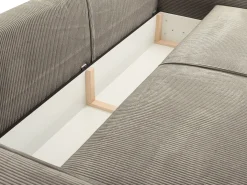 Sofá cama de 4 plazas de pana color topo AMELIA