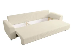 Sofá cama de 3 plazas de pana beige NESSARO