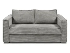 Sofá cama de 3 plazas de pana gris claro - 140 cm - 22 cm LORETO