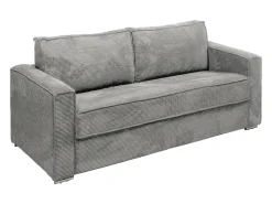 Sofá cama de 4 plazas de pana gris claro - 160 cm - 22 cm LORETO