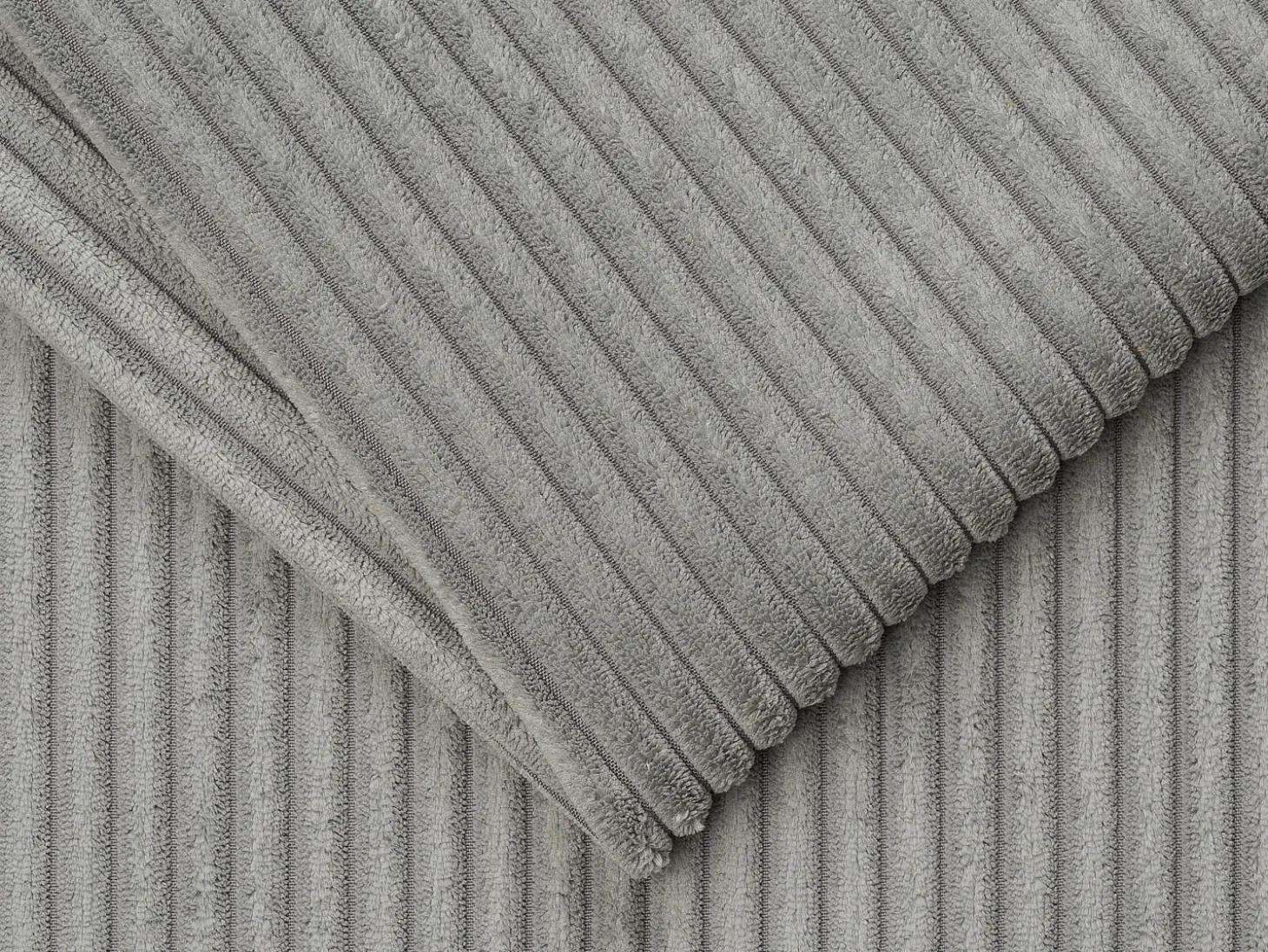 Sofá cama de 4 plazas de pana gris claro - 160 cm - 22 cm LORETO