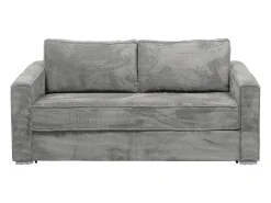 Sofá cama de 4 plazas de pana gris claro - 160 cm - 22 cm LORETO