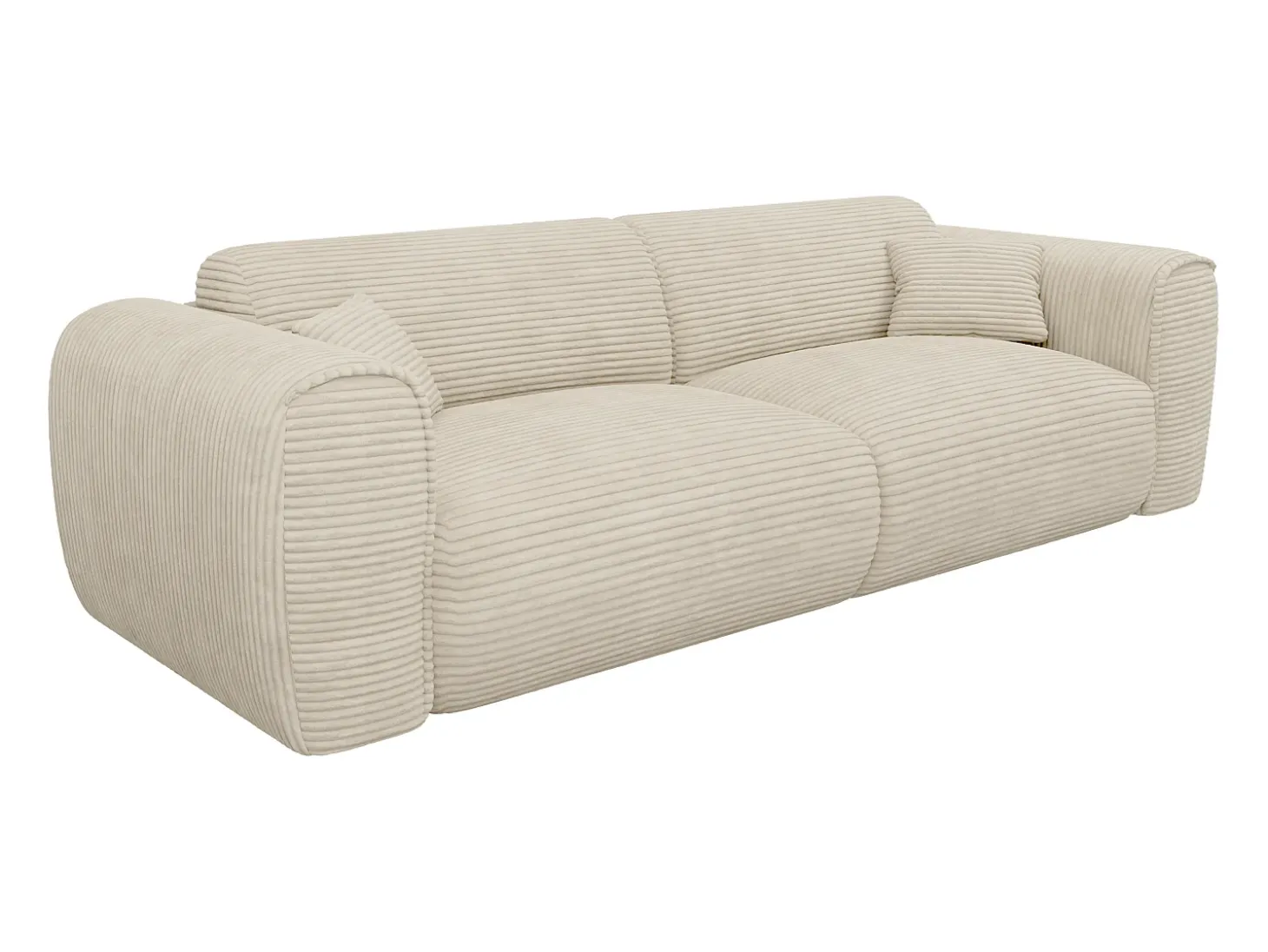 Sofá cama de 4 plazas de pana beige POGNIA