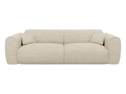 Sofá cama de 4 plazas de pana beige POGNIA
