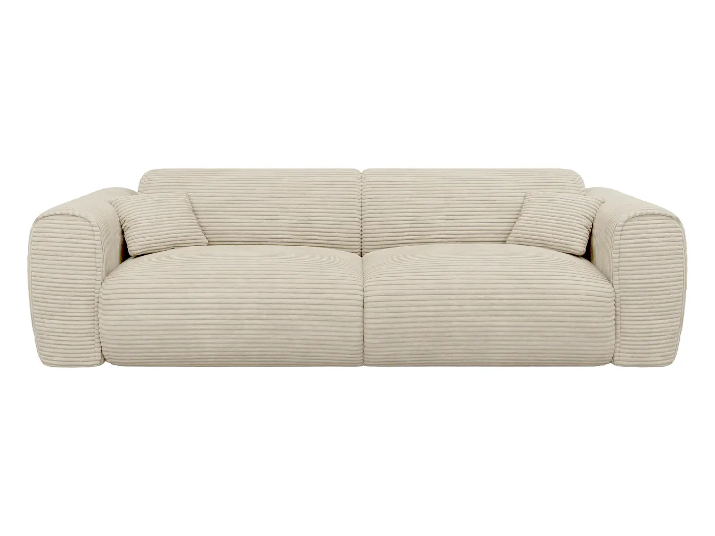 Sofá cama de 4 plazas de pana beige POGNIA