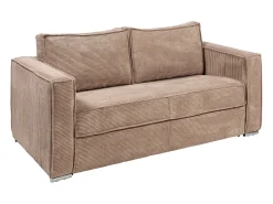 Sofá cama de 3 plazas de pana color topo láminas anchas - 22 cm LORETO