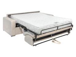 Sofá cama de 4 plazas de pana beige - 160 cm - 22 cm CALITO