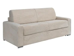Sofá cama de 4 plazas de pana beige - 160 cm - 22 cm CALITO
