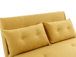 Sofá cama de 2 plazas de tela amarillo mostaza de estilo joven URIBIA.