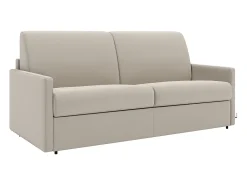 Sofá cama de 3 plazas de tela tipo italiano gris - Colchón de espuma 14 cm - CALIFE
