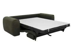 Sofá cama de 3 plazas de tela verde POGNIA