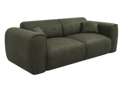Sofá cama de 3 plazas de tela verde POGNIA