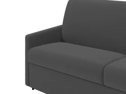 Sofá cama de 3 plazas de tela tipo italiano gris - Colchón de espuma 18 cm - CALIFE