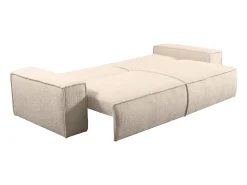 Sofá cama de 3 plazas de tela bouclette beige - AMELIA de Pascal Morabito