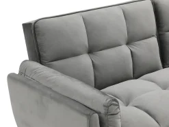 Sofá cama de 3 plazas de terciopelo gris GULCAN