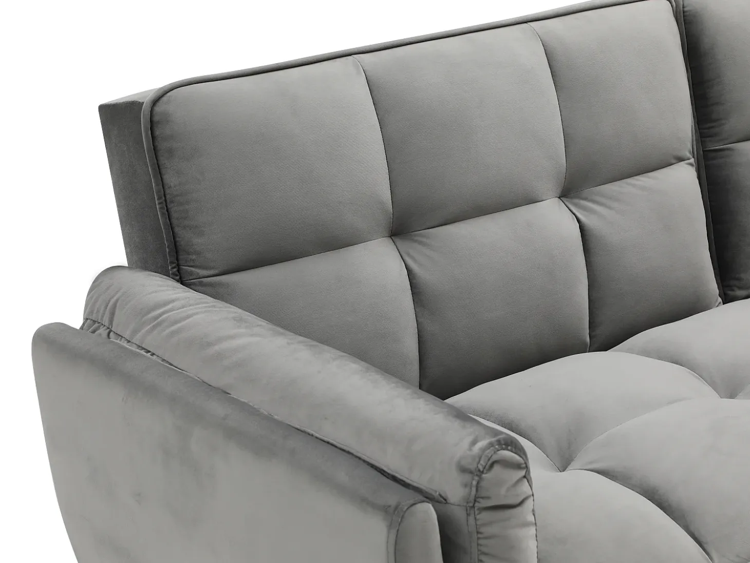 Sofá cama de 3 plazas de terciopelo gris GULCAN