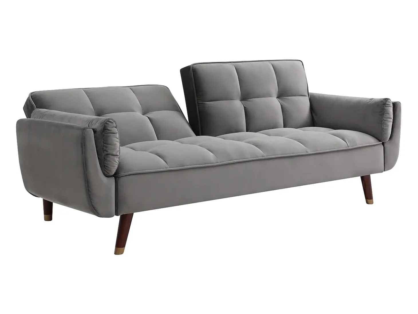 Sofá cama de 3 plazas de terciopelo gris GULCAN