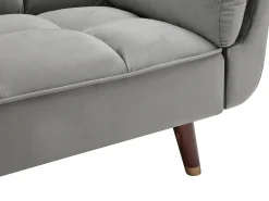 Sofá cama de 3 plazas de terciopelo gris GULCAN