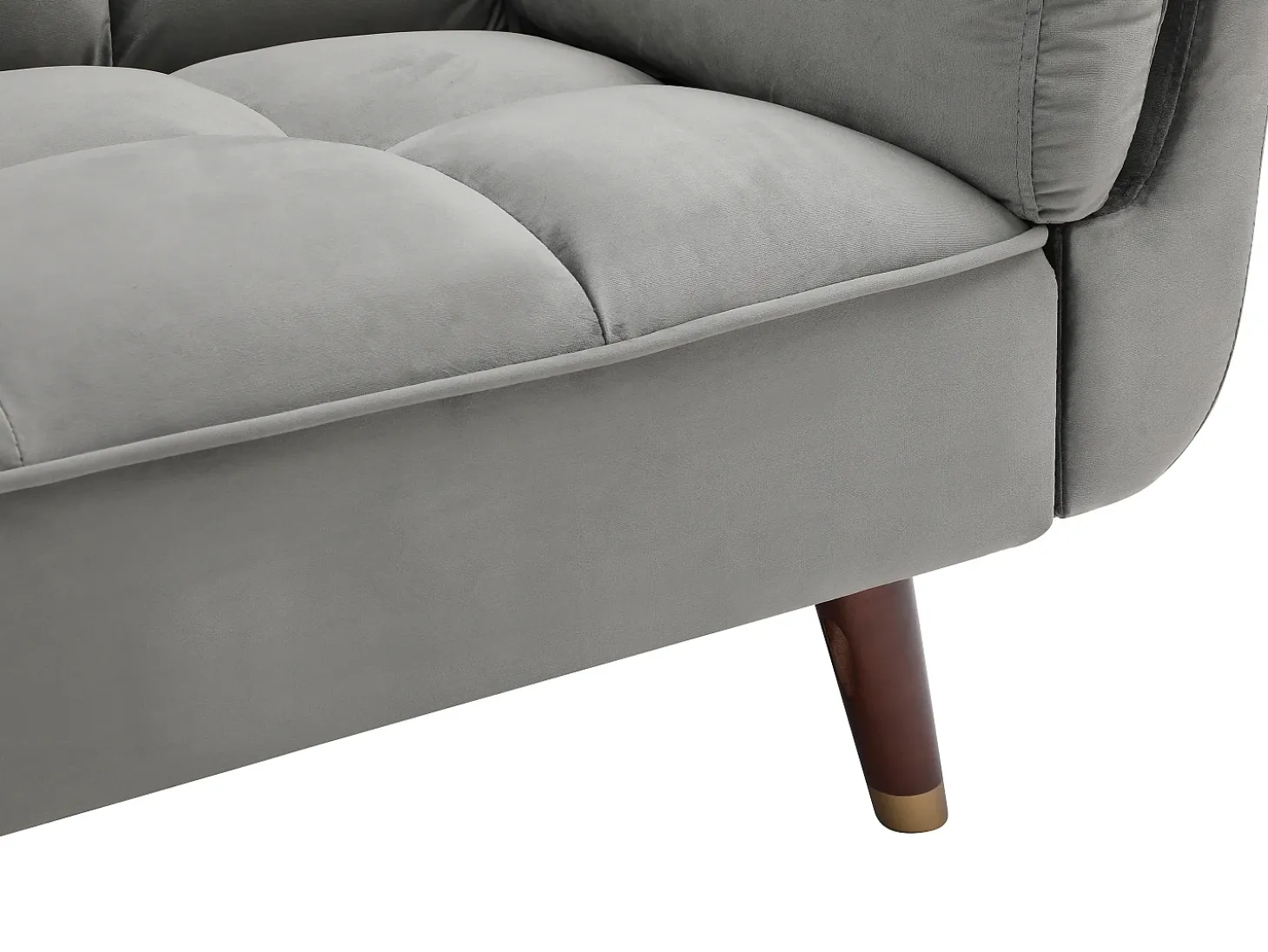 Sofá cama de 3 plazas de terciopelo gris GULCAN