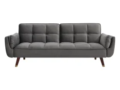 Sofá cama de 3 plazas de terciopelo gris GULCAN