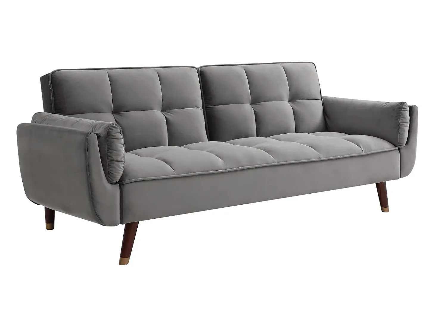 Sofá cama de 3 plazas de terciopelo gris GULCAN