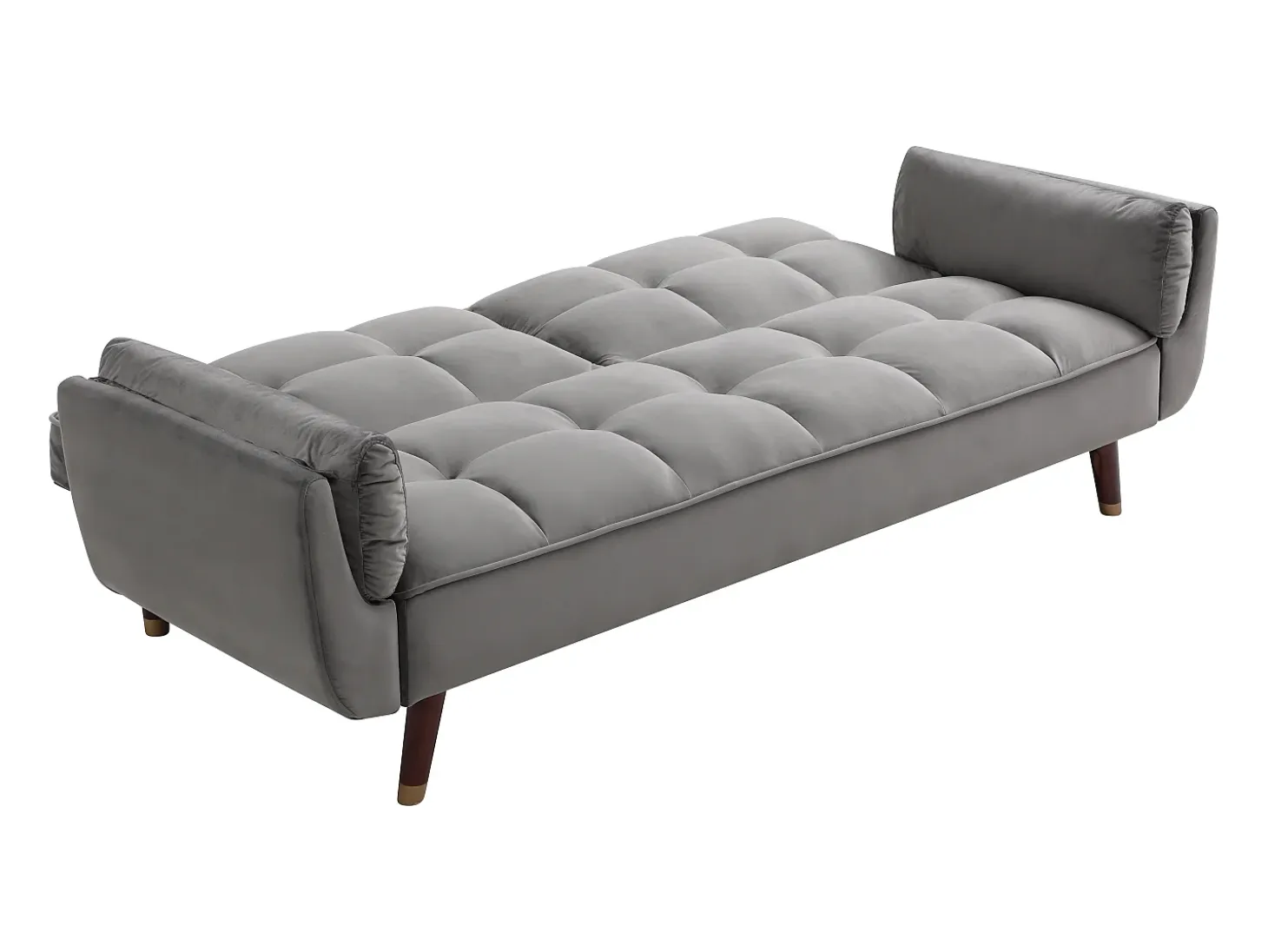 Sofá cama de 3 plazas de terciopelo gris GULCAN