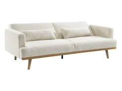 Sofá cama de 3 plazas de tela rizada blanco ESME