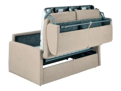 Sofá cama de 4 plazas de tela tipo italiano gris - Colchón de espuma 18 cm - CALIFE