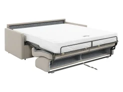 Sofá cama de 4 plazas de tela tipo italiano gris - Colchón de espuma 18 cm - CALIFE