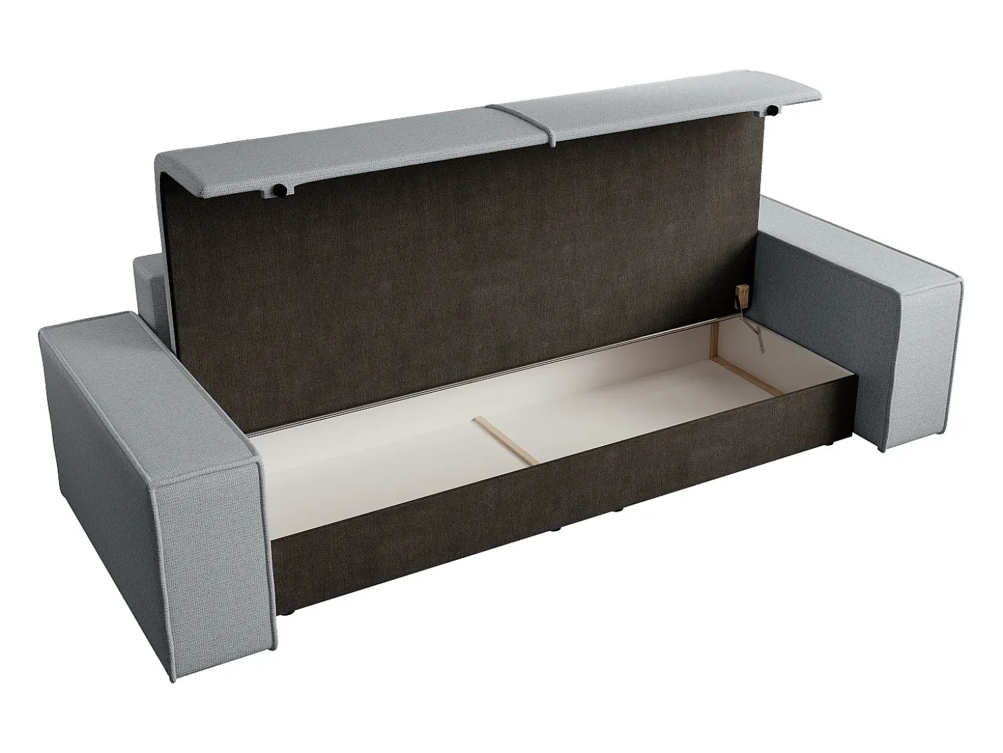 Sofá cama de 4 plazas de terciopelo gris AMELIA