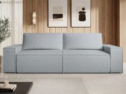 Sofá cama de 4 plazas de terciopelo gris AMELIA