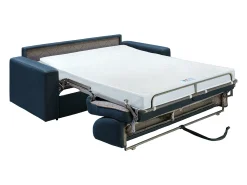 Sofá cama de 3 plazas de tela tipo italiano azul noche estilo juvenil COGLIO