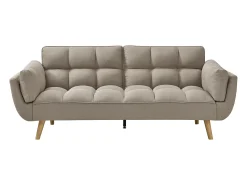 Sofá cama de 3 plazas de tela beige LOELINE