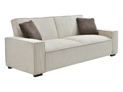Sofá cama de 3 plazas de terciopelo beige SEKOTA