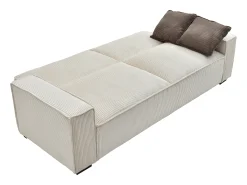 Sofá cama de 3 plazas de terciopelo beige SEKOTA
