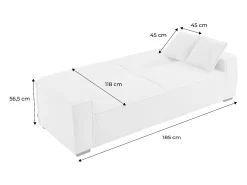 Sofá cama de 3 plazas en tejido borreguito crema