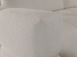 Sofá cama de 3 plazas en tela bouclé crema ISSORO