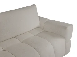 Sofá cama de 3 plazas en tela bouclé crema ISSORO