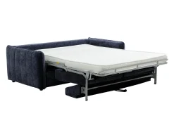 Sofá cama de 3 plazas exprés en tela texturizada azul - Cama 145 cm MALOGU