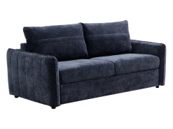 Sofá cama de 3 plazas exprés en tela texturizada azul - Cama 145 cm MALOGU