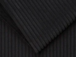 Sofá cama de 4 plazas exprés de pana negro lamas anchas - 18 cm - LORETO