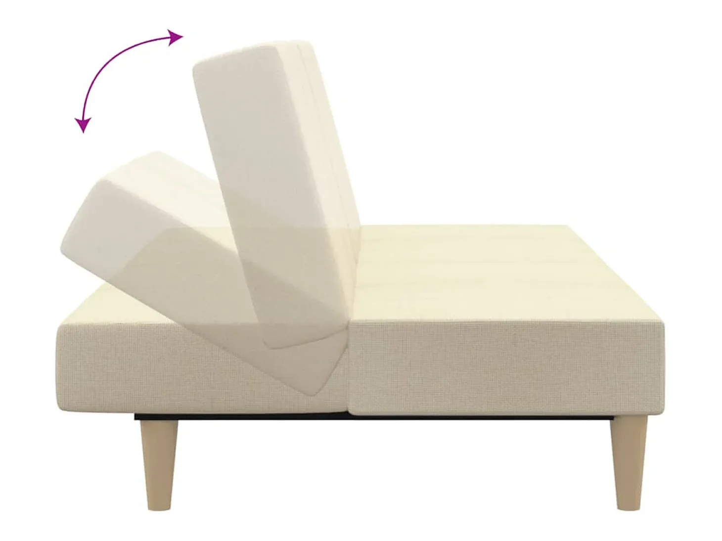 Sofá cama de 2 plazas tela color crema