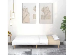 Sofá cama de 2 plazas tela color crema