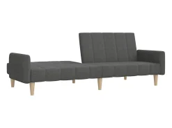 Sofá cama de 2 plazas tela gris oscuro