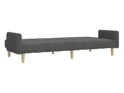 Sofá cama de 2 plazas tela gris oscuro