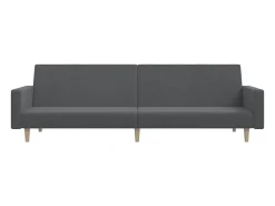 Sofá cama de 2 plazas tela gris claro