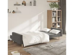 Sofá cama de 2 plazas tela gris claro