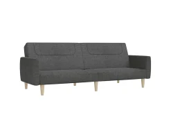 Sofá cama de 2 plazas tela gris oscuro