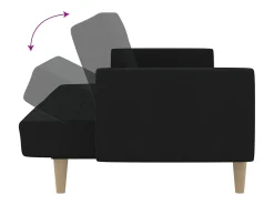 Sofá cama de 2 plazas tela negro
