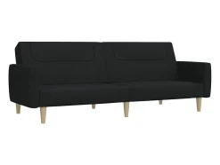 Sofá cama de 2 plazas tela negro
